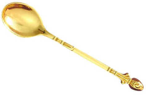 Goldener Teelöffel aus Legierung, Kleiner Rührlöffel | Kompakte Größe, Elegantes Design, Leicht zu Reinigen und Aufzubewahren, für Getränke, Eisbecher und Süßspeisen