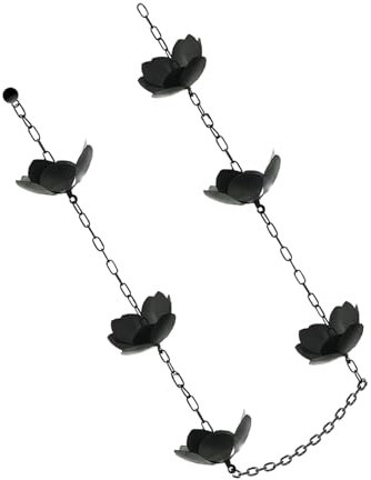 Yjcnelcr Catena della pioggia del fiore delle tazze della pioggia della catena della pioggia per grondaie catena regolabile del raccoglitore della pioggia per gronda drenaggio decorazioni esterne