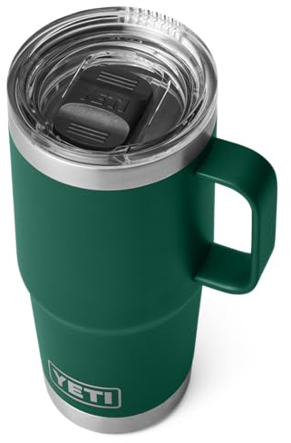 YETI Rambler Travel Mug, Stainless Steel Vacuum Insulated with Stronghold Lid, Black Forest Green, 20 oz (591 ml)