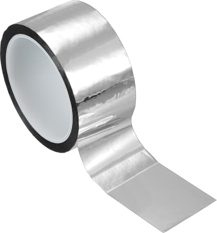 PATIKIL Cinta Película Poliéster Metalizada 50mm x 50 Metros, Cinta Decorativa Metálica Plateada Brillante Cinta Adhesiva Espejo Para Detalles Pared Acento Artes Gráficas Recortes