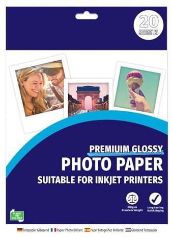 ZOOPER A4 Photo Paper Glossy, 20 Sheets, 210 GSM | Premiuim, Ideal for Gloss Printing, Album Photographs and Images, Framing for Inkjet Printers