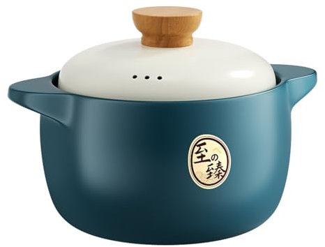 EdirFtra 5L, Pentola in Ceramica, pentola di Terracotta in Ceramica per Cucinare, pentola di Terracotta Giapponese, pentola in Ceramica, pentola in Terracotta con Coperchio e Manico