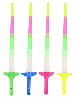 FUNNETOYU 4 Pz Bastoncini Luminosi da Concerto in Plastico Funzione Lampeggiante per Feste di Capodanno e Matrimoni Accessori Party Performance Colore Casuale