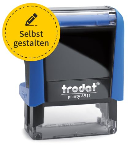 Trodat Printy 4911 Firmenstempel 38x14mm - Gehäuse Blau - Adressstempel