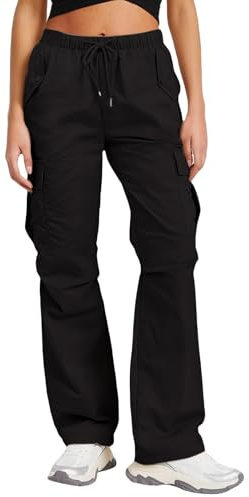 Generic Women's Rain Trousers, Waterproof, Windproof, Lightweight, Wide Leg, Softshell, Quick-Drying, Hiking, Cargo, Trekking Trousers with Zip