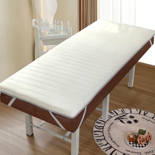 Coprimaterasso per letto, 190 x 75 cm, spessore 4 cm, in schiuma ad alta densità, antiscivolo, morbido, per saloni di bellezza e tavoli da massaggio, colore: beige