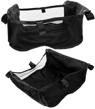 HONITANO Bolsa Organizadora para Cochecito de Ñiño Negra de Tela Oxford Gran Capacidad, Uso Multifuncional y Fácil Desmontaje para Carrito y Cesta de Compras 2piezas