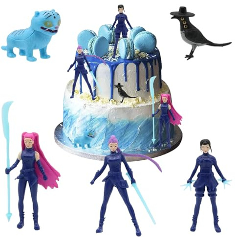 YISKY Mini Demon Figure, 5 Pezzi Demon Giocattoli Bambole, Decorazione di Torte Kpop, Hunters Cake Topper, Demon Cupcake Topper, Demon Anime Figurine, Set Modelli Giocattoli Collezione Demon