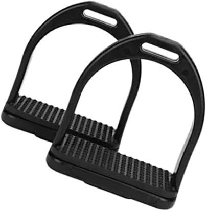 VICASKY 2 pièces Étriers de Selle Antidérapants Durables Étriers de Sécurité Pratiques et Remplaçables pour Équitation Confort et Installation Facile Noir Grand Modèle