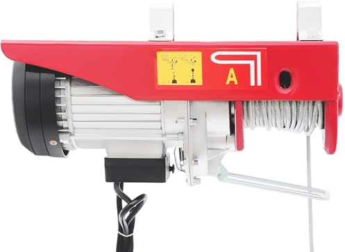 220-230V Seilwinde Elektrisch, 400-800KG Hebezeuge Flaschenzug Kran Winde Gerüst Hoist Winde Kran Garage Kabelhebewende 1300W für Fabriken Lagerhallen Bau Eisenbahnbau