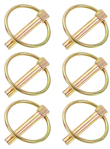 PATIKIL 5/16 X 2 Perno A L Con Anello 6 Pcs Perni A L Rotondi Resistente Perni Di Blocco Dell'Albero Clip Per Trattori Agricoli Camion Tagliaerba Carrelli Rimorchi