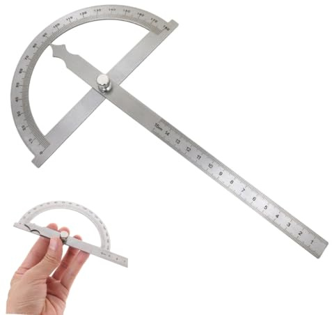 1 Stück Winkelmesser Metall 0-180° Präzisions, Und 1 Stück Winkelmesser Physiotherapie, Robuster Universal-Winkelmesser mit klarer Skala für Tischler, Körpermaß