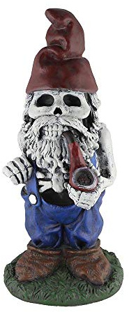 Design House Gnomo Esqueleto de Hombre de 19 Pulgadas con Tubo para decoración de césped