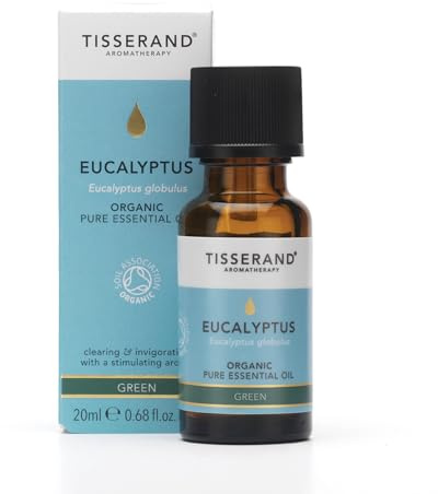 Tisserand Aromatherapy ,Eucalyptus - Organic Essential Oil ,Massage Oil, Aromatherapy Oil , Skin Oil, Oil For Diffuser ,100% Pure Essential Oil - 20ml