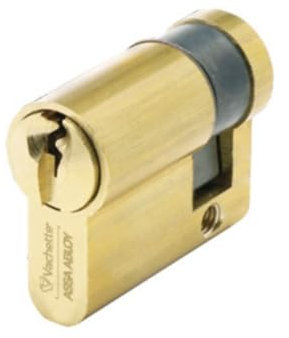 Vachette Demi-Cylindre de Serrure Mécanique V5 pour Porte - Une Entrée 30x10mm - Destiné aux Bureaux et aux Logements - Résistant Crochetage - 3 Clés - Installation Facile - Garantie 2 Ans - Laiton