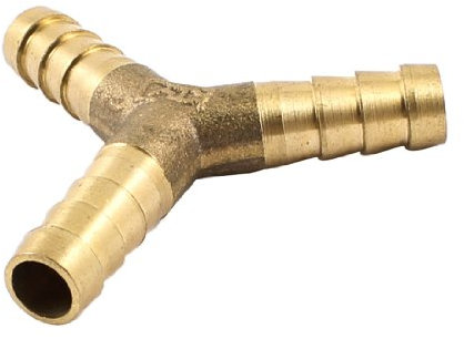 Sourcingmap a13090600ux0727 Brass 3 Way Air Gas Y Shaped 8mm Hose Barb Connector