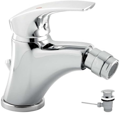 FERRO, Bidet-Batterie mit automatischemr Ablaufgarnitur, serie Metalia chrom, 57011.0