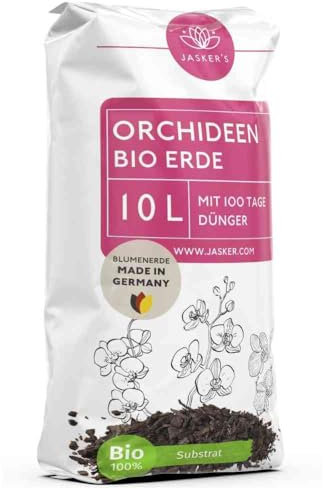 Bio Orchideenerde 10 L mit Dünger - Orchideensubstrat - Lockere Orchideen Erde ideal zum Umtopfen - Erde für Orchideen mit Pinienrinde