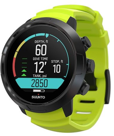 SUUNTO D5 Tauchcomputer mit Farbdisplay, 100m Wasserdicht, Alarmfunktion, Stoppuhr, Wetterinformationen, Kompass und einer Akkulaufzeit von bis zu 12 Stunden im Tauchmodus