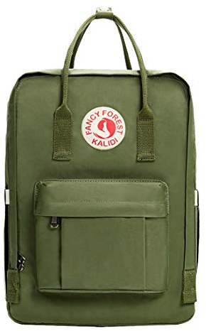 KALIDI Sac à Dos Loisir Randonnée Voyages Ecole Backpack en Oxford Toile Pour Ordinateur Portable Tablette Laptop MacBook 14 Pouces (Armée Verte)