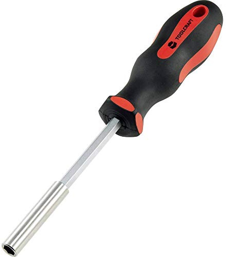 TOOLCRAFT Werkstatt Bithalter 6.3 mm | Handbithalter | Bithalter | Bit-Handhalter | Bit-Schraubenzieher | Klingenaufnehmer | Magnetischer Rundstahl | Länge 100 mm | Schrauben