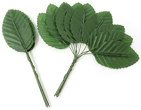 Honbay 200PCS Artificial Silk Leaf Fake Faux Wired Single Leaf for DIY Crafts, Cake, Bouquet, Wreath, Home, Wedding, Birthday, Party, Christmas Decoration