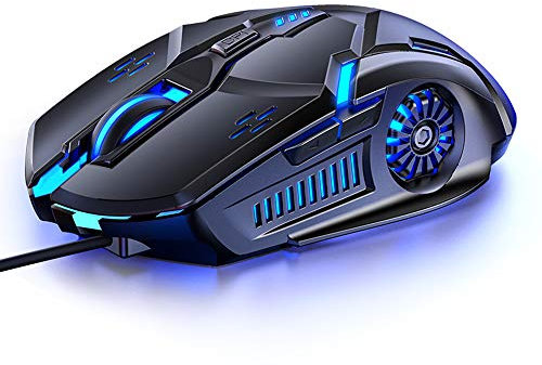 Souris de Jeu Filaire USB Professionnelle avec Boutons 6D pour Ordinateur et Ordinateur Portable, 4 Niveaux réglables de 3200 DPI avec 7 Couleurs changeantes automatiques, Souris pour Gamer