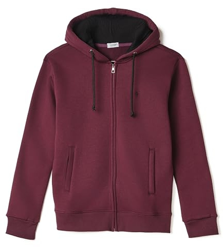 Coveri Felpa Uomo Aperta con Cappuccio e Tasche Cerniera Zip Invernale Felpata Pesante