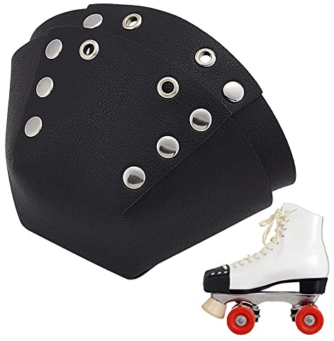 AHANDMAKER 2 Pcs protecteurs d'orteils pour Patins à roulettes, couvertures de Lames de Patins à Glace Noires, Accessoires de Protection des Orteils trapézoïdaux pour Patins à roulettes