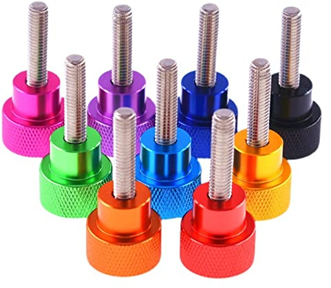 SBTRKT M3 M4 M5 M6 M8 vis à molette moletée colorée tête moletée en Aluminium Filetage en Acier Inoxydable Serrage à la Main Boulon à vis à Pouce (Color : Light Blue, Size : 20MM_M8 1PCS)