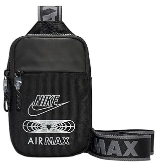Nike Air Max Mini-Umhängetasche für Erwachsene, Unisex, FQ0232 010, Schwarz/Schwarz/Reflect Silver, Schlingenstil