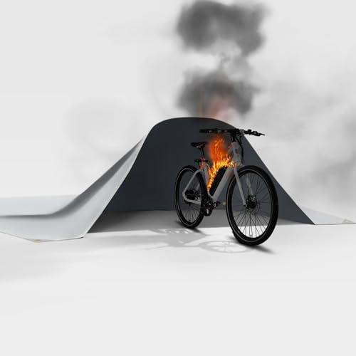 FLASLD Fireproof Lithium Battery Cover, The Fastest and Easiest Way to Insulate and Extinguish Small Fires, Fire Blanket for Electric Scooter and E-Bike (118 x 118)