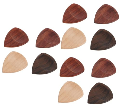 TOYANDONA 3 Sets Dreieckige Gitarrenplektren Aus Holz Für E-gitarren Bequeme Bassplektren Tragbares Gitarrenzubehör 4 Stück X 3