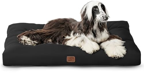BEDSURE waschbares Hundebett Oxford für Große Hunde, 120x90cm schwarz | Pflegeleicht Bequeme Haustiermatte, Flaches Hundekissen Matte, Ohne Reißverschluss, Für Große Haustiere