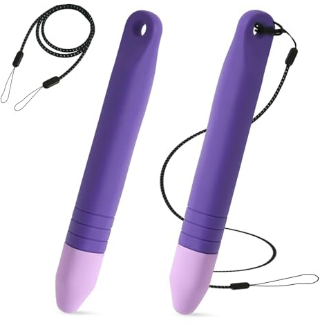 2pcs Stylet Enfant Tablette avec Cordons Anti-Perte, Stylet pour Enfant Stylet pour Écran Tactile Compatible avec iPad iPhone Android Tous Les Appareils à Écran Tactile (Violet)