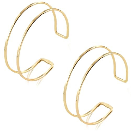 Landrain 2 Stück Offenes Oberarmreif, Minimalistisch Armreif Oberarm