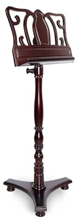 Buchständer, Notenständer, Vintage-Notenständer aus Holz für Notenblätter, professioneller traditioneller Verstellbarer Notenständer für Gitarren- und Geigenspieler (Grau: B)