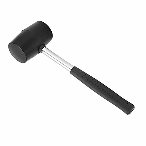 Miskall Small Rubber Mallet Hammer Tool, 260mm Hammer Steel Handle Rubber Double Sided Hand Mallet Industrial Hammering Tool