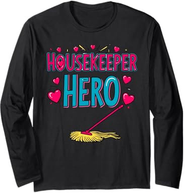 Housekeeper Hero Mignon nettoyeur de balai à franges Cadeau amusant Manche Longue