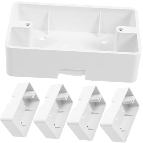 Holibanna 5pcs Wall Mounted Junction Box Electric Socket Installation Box for Indoor Use Surface Mounted Safety Features