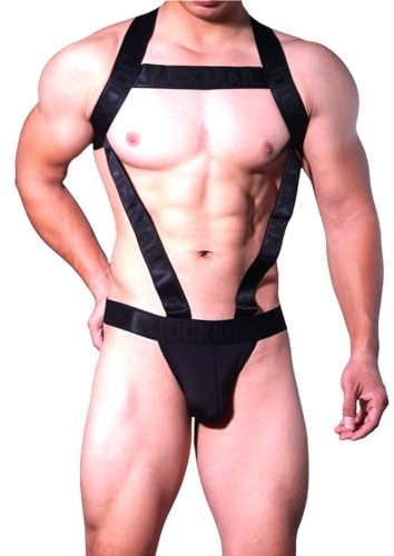 JOCKMAIL Herren-Geschirr mit Jockstrap-Body, sexy Herren-Schultergurte, G-String, Tanga, Schultergurt, Fitness, Einteiler