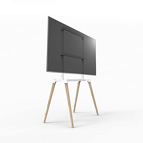 Moderno mobile mobile TV con piedini in legno per TV a schermo grande, autoportante, montaggio a pavimento per soggiorno o camera da letto