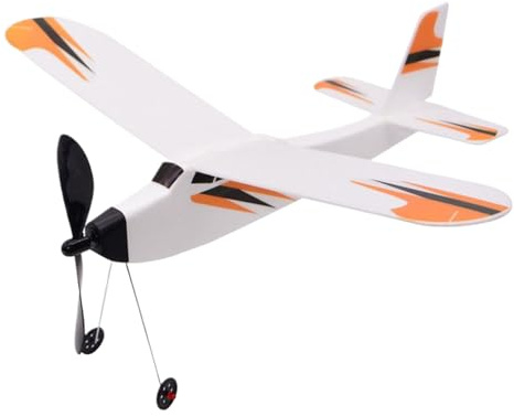 Rubber Band Airplane Model - Durable Aircraft Toys Flying Games | Foam Throwing Glider Plane with Launcher | Rubber Band Powered Airplane for Parent Child Interaction and Outdoor Fun