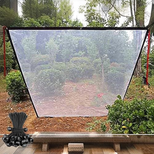 Telone trasparente con occhielli, Pieghevole Antipioggia Telo con occhielli 2x10m 2.5x7m 3x12m 3.5x10m 4x6m Teloni in PVC Impermeabile per esterni piante giardino mobili cappellini tetti(3x7m)