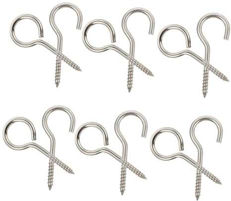 CHICAMPERA 12 Ganchos Tornillo De Ojo y Gancho De Techo M5 x 65mm De Acero Inoxidable 304, 12 Piezas Resistentes Antioxidantes Para Colgar Estantes y Almacenamiento El Hogar