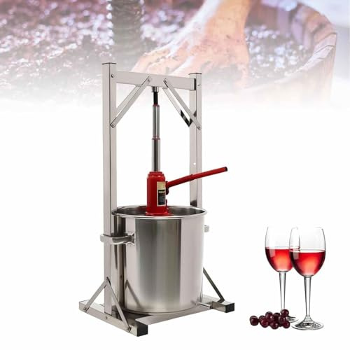 Générique Pressoir à Fruits, pressoir à Raisin 12/22/36 L avec fûts en Acier Inoxydable, broyeur à Fruits, Outils de vinification en Acier Inoxydable, for familles, vignobles et Restaurants(12L)