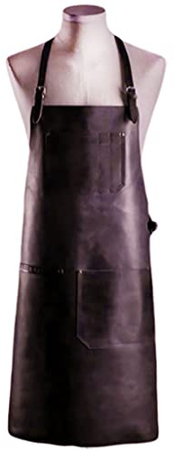 sodeber Grembiule da Lavoro in Pelle con Tasche per Uomo E Donna, Grembiuli Regolabili, Macellaio, Chef, Cucina, Barbecue, Griglia