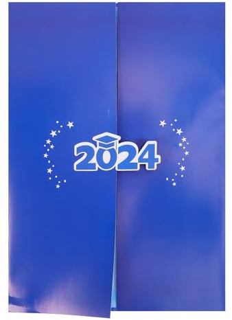 Alipis Graduation Guest Sign-in Book 2024 Blue Tri-fold Autograph Cards Set for Graduation Reception Memory Keepsake