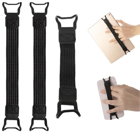 HUILLIGHT Lot De 3 Supports De Poignée pour Tablette Et Téléphone Portable Léger Portable Dragonne Très Élastique pour Appareils De Lecture Noir