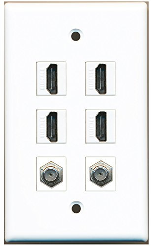 Riteav – 4 HDMI 2 porte cavo coassiale tv- F-Type parete piastra